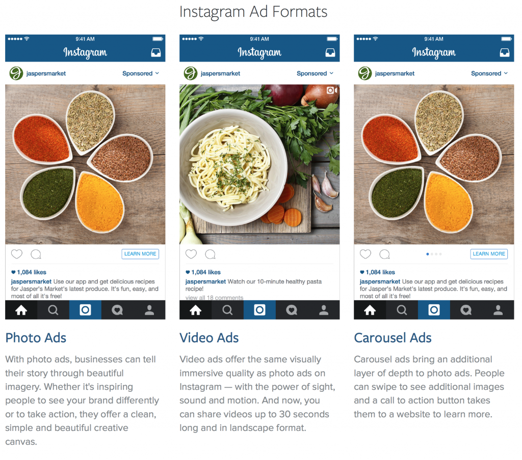 Instagram ad Formats