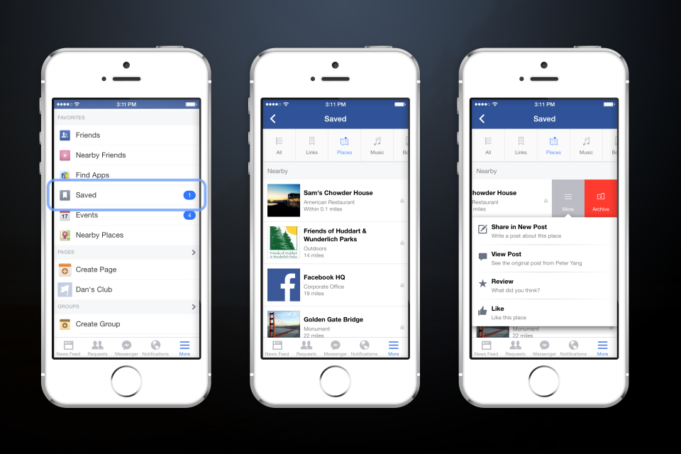 Sauvegarder une page web sur Facebook